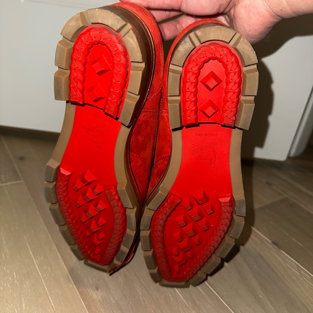 Christian Louboutin 
Red Suede Shoes
Pre loved in excellent condition.
Authentic - Picture 5 of 9